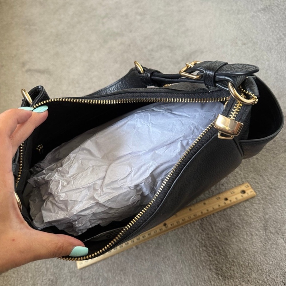 Coach Rori Black Pebble Leather Shoulder Bag - Picture 3 of 4